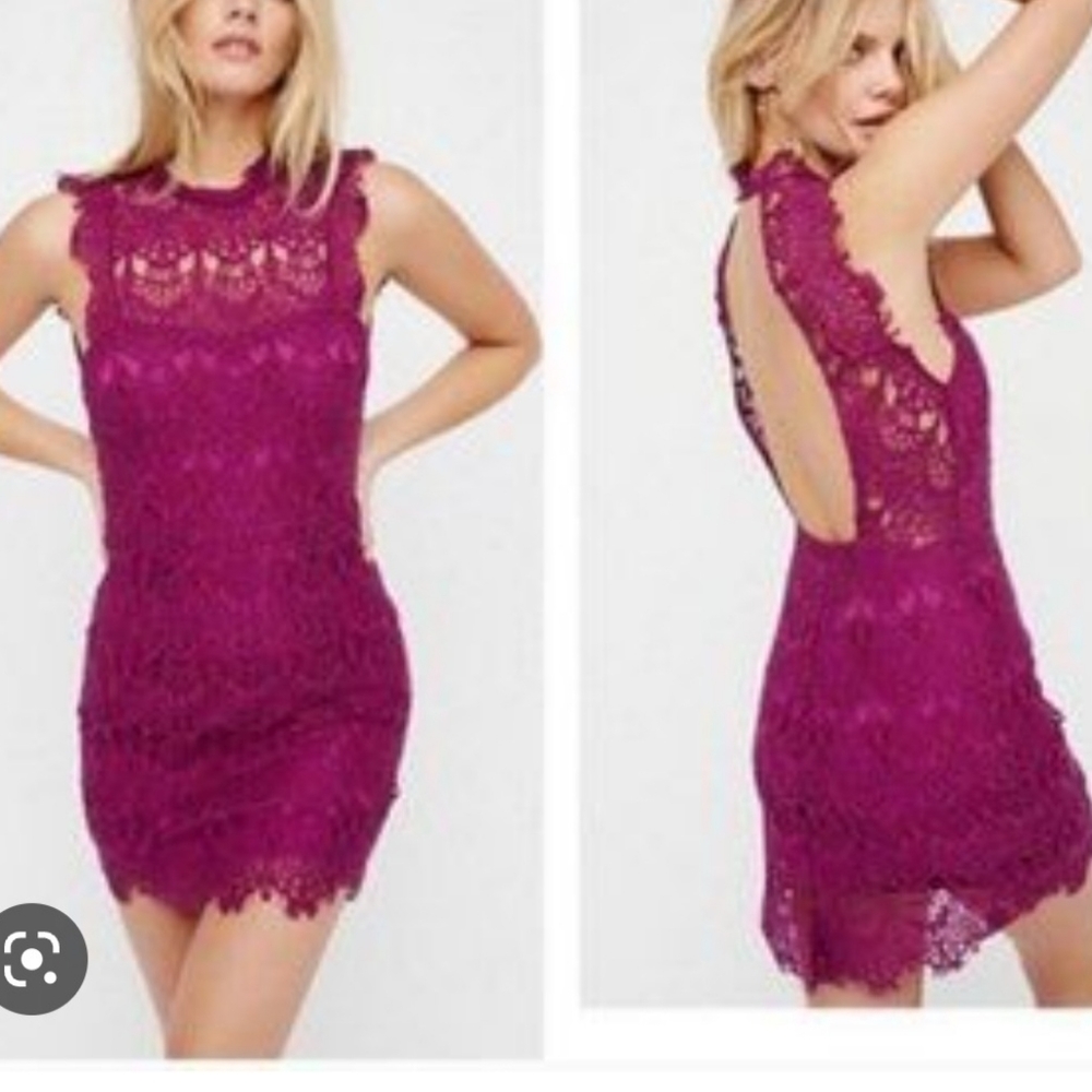 FREE PEOPLE MAGENTA DAYDREAM LACE DRESS SIZE MEDIUM NEW WITH TAG